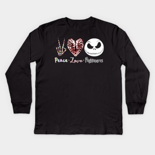 Peace, Love, and Nightmares Kids Long Sleeve T-Shirt